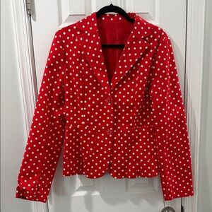 Vintage Red Polka Dot Reversible Women's Blazer with tags!